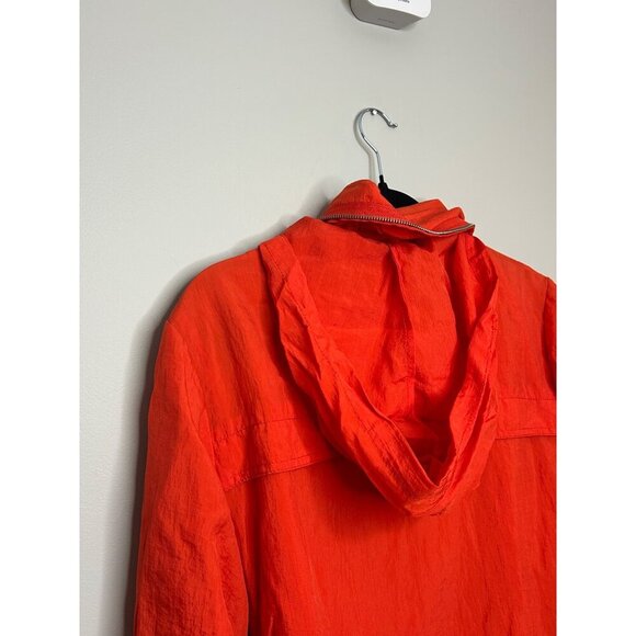 New York & Company Women's Cinch Waist Zip Front Hooded Trench Coat Rain Coat Sm - Picture 7 of 12